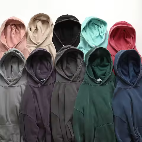 Retro American Wax Dyeing Hoodie Jacket Men's Loose Cleanfit Outerwear Boxy Sweatshirt Casual Comfor