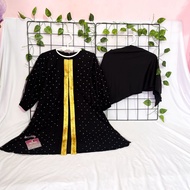 Abaya Hitam Aisy Bahan Jersey Set Hijab