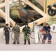 Figurine PinChain Singapore Army Soldier, Pilot, Navy, Policeman, Firefighter, SAF, RSN, RSAF, SCDF,
