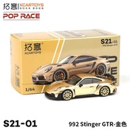 XCARTOYS X POP RACE POPRACE PORSCHE 992 STINGER GOLD SATINGTR CODE 386