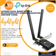TP-LINK Tplink AX3000 Wireless Wifi 6 Speed Bluetooth 2 Band 2.4GHz 5GHz PCIe Adapter Archer TX55E