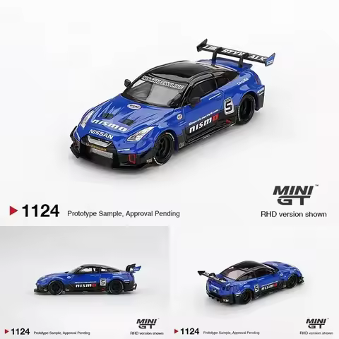 PreSale MINIGT 1124 1:64 LBWK LB Silhouette WORKS GT NISSAN 35 GT RR Ver.2 Blue Diecast Car Model Co