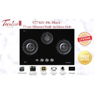 Turbo Italia - Turbo Incanto T773GV-BK 77cm 3 burners built-in glass hob