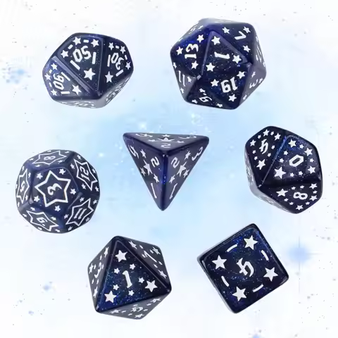 7PCS New Acrylic Star Dice Set 8 Colors D4 D6 D8 D10 D12 D20 Sharp Corner Dice Polyhedral Dice For T