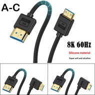 Mini HDMI to HDMI 2.1 Silicone Cable 8K @ 60Hz Support Digital Camera/Camera 0.3-1.8m Soft Bending R