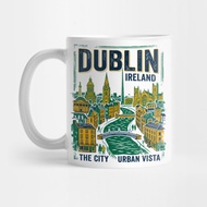 DUBLIN iRELAND sKYLINE lIFEY rIVER iLLUSTRATION - Dublin Tea Mug