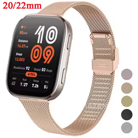 20mm 22mm Slim Milanese Strap For Amazfit Bip 5 6/Bip 5 Unity Bip 3/3pro Bracelet For Amazfit Active
