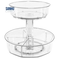 2 Tier Lazy Susan Organizer Turntable Clear Spice Rack Organizer for Pantry Kitchen