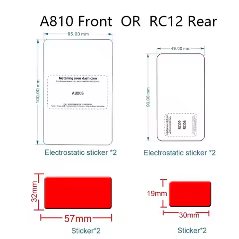 For 70mai 4K Dash Cam A800s Accessory Set Static Sticker Sticker Static Stickers Suitable for 70mai 