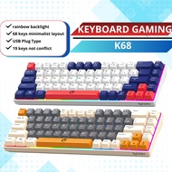 GAMING KEYBOARD K68 – Rainbow Backlight | 68 Keys | USB USB | Anti-Ghosting