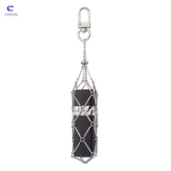 CORSAKI Lip Balm Bag, Silver Color Stainless Steel Lipstick Bag Keychain,  Interchangeable Charm Bag