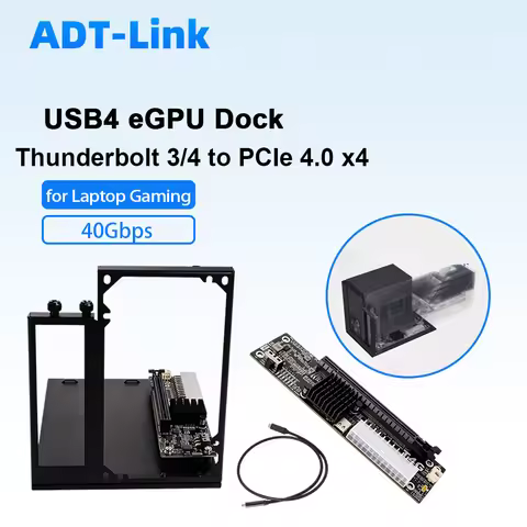 ADT-Link USB4 eGPU Dock Thunderbolt 3 / 4 To PCIe 4.0 X4 External Graphics Card Enclosure for Laptop
