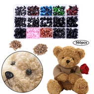 【Zaylily】560Pcs/Box Doll Making Eyes Black Multiple Sizes DIY Craft Stuffed Animals Plastic Button E