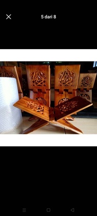 dampar lipat motif ikroq Rekal alkuran meja lipat meja blajar meja mengaji