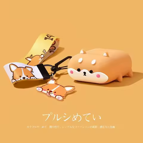 Super Cute Corgi Dog Silicone Earphone Cases For Apple airpods 4 Bluetooth Headset Box Bag fundas Fo
