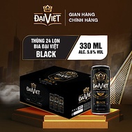 [Thùng (24) lon 330ml] Bia Black Đại Việt, Bia đen sản xuất theo luật bia tinh dòng của Bia Đức, khô