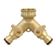 1Pcs 3/4 Inch Brass Y Threaded Connector Hose Distributor 16mm Quick Connector Garden Water Connector Garden Irrigation Fitting