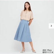 Uniqlo women's blouse rayon stand collar cream sleeve