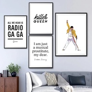 HSF7 Freddie Mercury Queen Song Lyrics Posters and Prints Music Wall Art Canvas Painting Pictures Mu