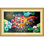 Cross-stitch painting of Nine Fishes Assembly 53401