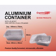 [READY STOCK] 4618-P ALUMINIUM FOIL TRAY WITH LIDS/ FOOD CONTAINER/ RECTANGLE/ 10 SET