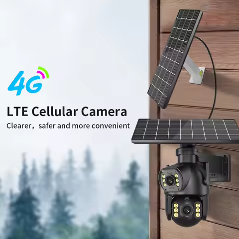 Neye P18 Solar Powered 4G SIM Card Camera 4K 8MP Outdoor Dual Lens PTZ Camera PIR Human Detection Ul