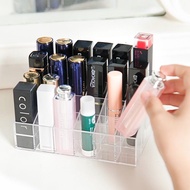 24 Grid Transparent Lipstick Holder Display Stand Cosmetic Organizer Makeup Case Lipstick Storage Bo