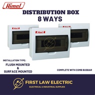 HIMEL DISTRIBUTION BOX - 8 WAYS with COMB BUSBAR 2 POLE for MCB MINIATURE CIRCUIT BREAKER