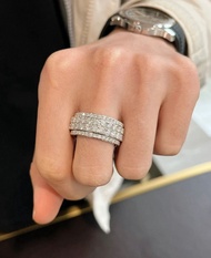 Piaget outlet ring伯爵四排轉動戒指滿鑽情侶戒指 對戒