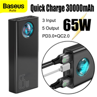 Baseus 65W Power Bank 30000mAh PD Quick Charge FCP SCP Powerbank Portable External Charger For Smartphone Laptop Tablet