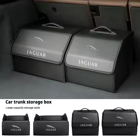 Car Trunk Leather Storage Box Foldable Auto Organizer Case For Jaguar X S F XF XE XJ XK XEL XFL XJL 