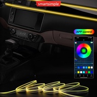 SMARTSIMPLE 2/3M RGB LED Car Interior Optic Atmosphere Light Strip APP Control Ambient Neon Invisibl