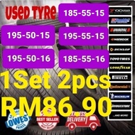 Used Tyre 185-55-15,195-50-15,195-55-15,195-50-16,185-55-16 (1Item =2pcs)