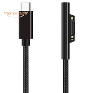 Nylon Braided Surface Connect to USB-C Charging Cable PD 15V for Surface Pro 7/6/5/4/3,Laptop 3/2/1,Surface Go