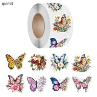 QUIM Flower Butterfly Roll Sticker Reward Sticker Adhesive Decorative Sticker Butterfly Flower Stick