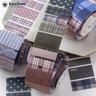 HUAIHAO Paper Manuscript Series Vintage Lace Plaid Landscape Material Tape Retro Texture Sketch DIY 