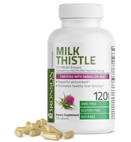 Bronson Milk Thistle Silymarin Marianum &amp; Dandelion Root Liver Health Support, Antioxidant Support, Detox, 120 Capsules