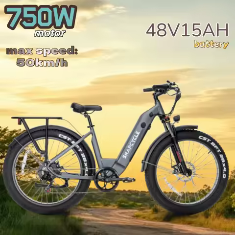 SNAPCYCLE R1 Electric bike motor 750W battery 48V15AH 50km/h Electric bicycle 26 inch tire 95N.m off