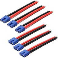 3 Pairs EC3 Style Male and Female Connector Plug Adapter Cable with 15cm 14awg Silicone Wire for RC 