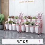 Luxury Flower Shop Shelf Multi-Layer Flower Stand Keyi Shopping Mall Light Flower Barrel Iron Displa