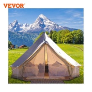 VEVOR 4-12 Person Camping Tent 3-7m Waterproof Cotton Canvas Bell Tent Outdoor 4 Seasons Family Part