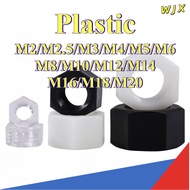 Nylon Hex Nut Nut Black/White/Transparent Nylon Hex Nut M2/M2.5-M20 [WJX-CB]