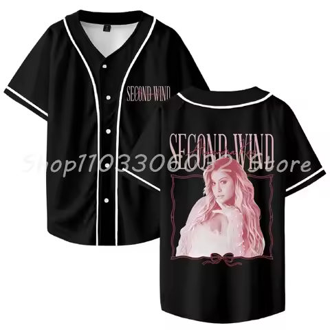 Alexandra Kay Second Wind Baseball Jersey Shirt V-Neck Women Men Short Sleeve Streetwear Clothes