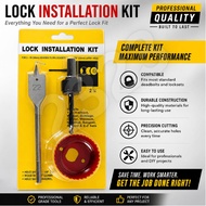 3pcs Set Door Lock Knob Installation Kit Drill Hole Tool Reamer 54mm 22mm Hole Saw untuk Tombol Pint