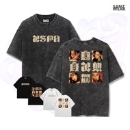 SANZ AESPA T-shirt | Stonewashed washed t-shirt | Black white | AESPA-17