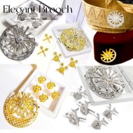 【Ready Stock】 Elegant Brooch Hari Raya Fashion Pentagram Brooch Brooch Bulan Bintang Dokoh Songkok Pin Brooch Tanjak Muslimin Dokoh Nikah Tunang Ramadan