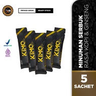Kimo Ginseng Penambah Stamina Original - 5 Sachet | Minuman Serbuk Rasa Kopi | Penambah Energi Kopi 