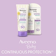 Aveeno ครีมกันแดดผสมซิงค์ออกไซด์สำหรับทารก SPF 50 ปราศจากน้ำหอม 88 มล Aveeno Baby Continuous Protection Zinc Oxide Mineral Sunscreen Lotion for Sensitive Skin Broad Spectrum SPF 50 Tear-Free Sweat- &amp; Water