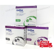 Unifine Pentips 100's 5mm 31g 0.25mm / 4mm 32g 0.23mm / Pen Needles Jarum Pen Insulin Owen Mumford