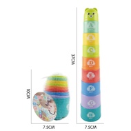 CHILDREN'S TOYS {1kg=18box} BABY STACKING CUPS PB 028 STACKING CUPS CUP TOWER NUMBERS ALPHABET EDUCA
